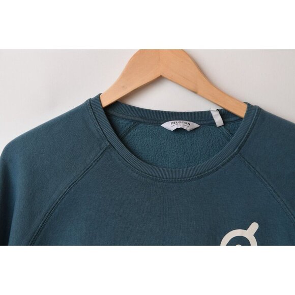 Peloton Sweatshirt Cotton Crew Neck Logo Size Large Indigo Blue with Logo - Picture 3 of 12